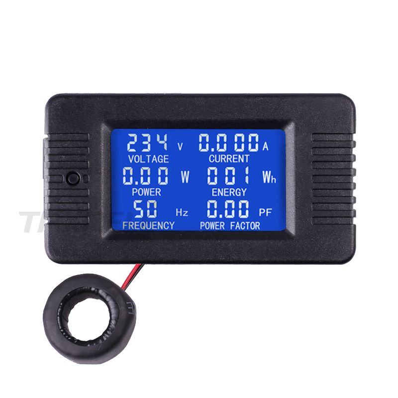 Digital LCDAmp Volt Watt Kwh Power Factor Meter