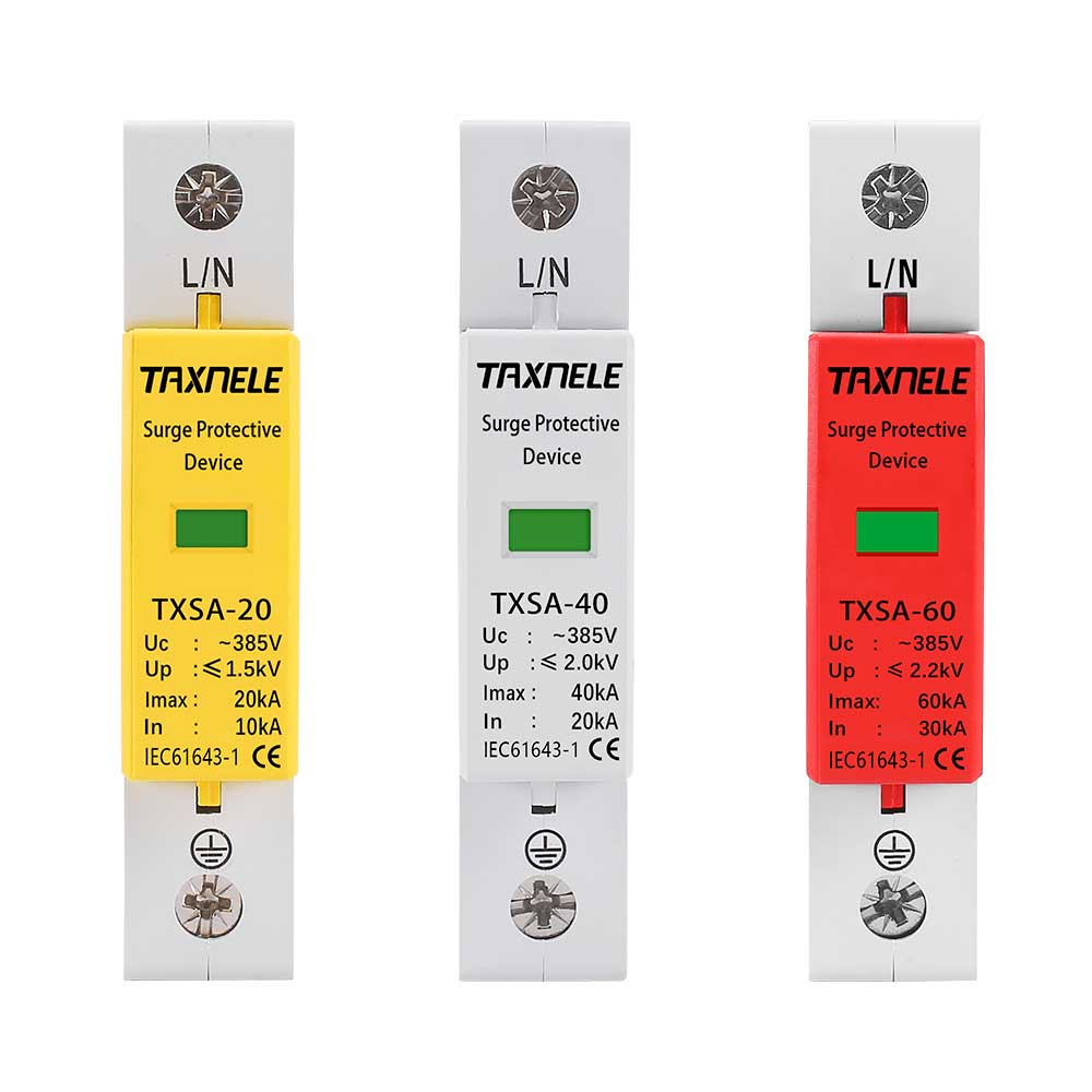 AC SPD 1P 275V 385V 420V 20KA 40KA 60KA House Lightning Surge Protector protection Protective Low-voltage Arrester Device