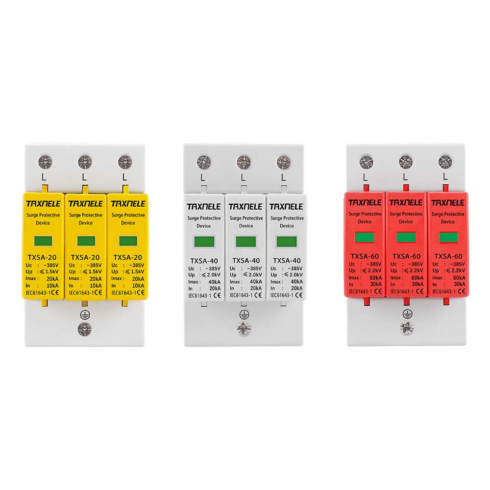 SPD 3P Surge Protector Low Voltage AC Distribution Household Lightning Protection Device Arrester Module LBO 20KA 40KA 60KA