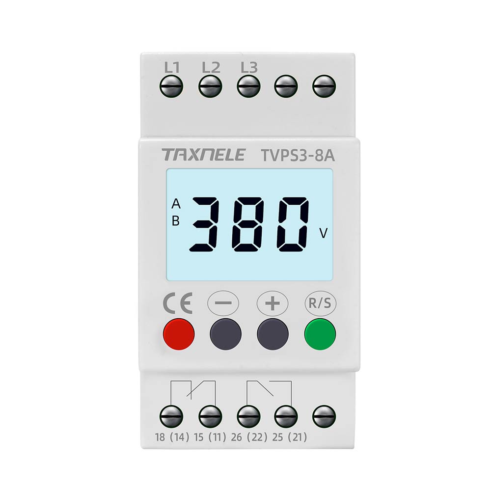 3 Phase Din rail Voltage Monitoring Sequence Protection Relay adjustable Over Under Voltage Protector Voltage Unbalance