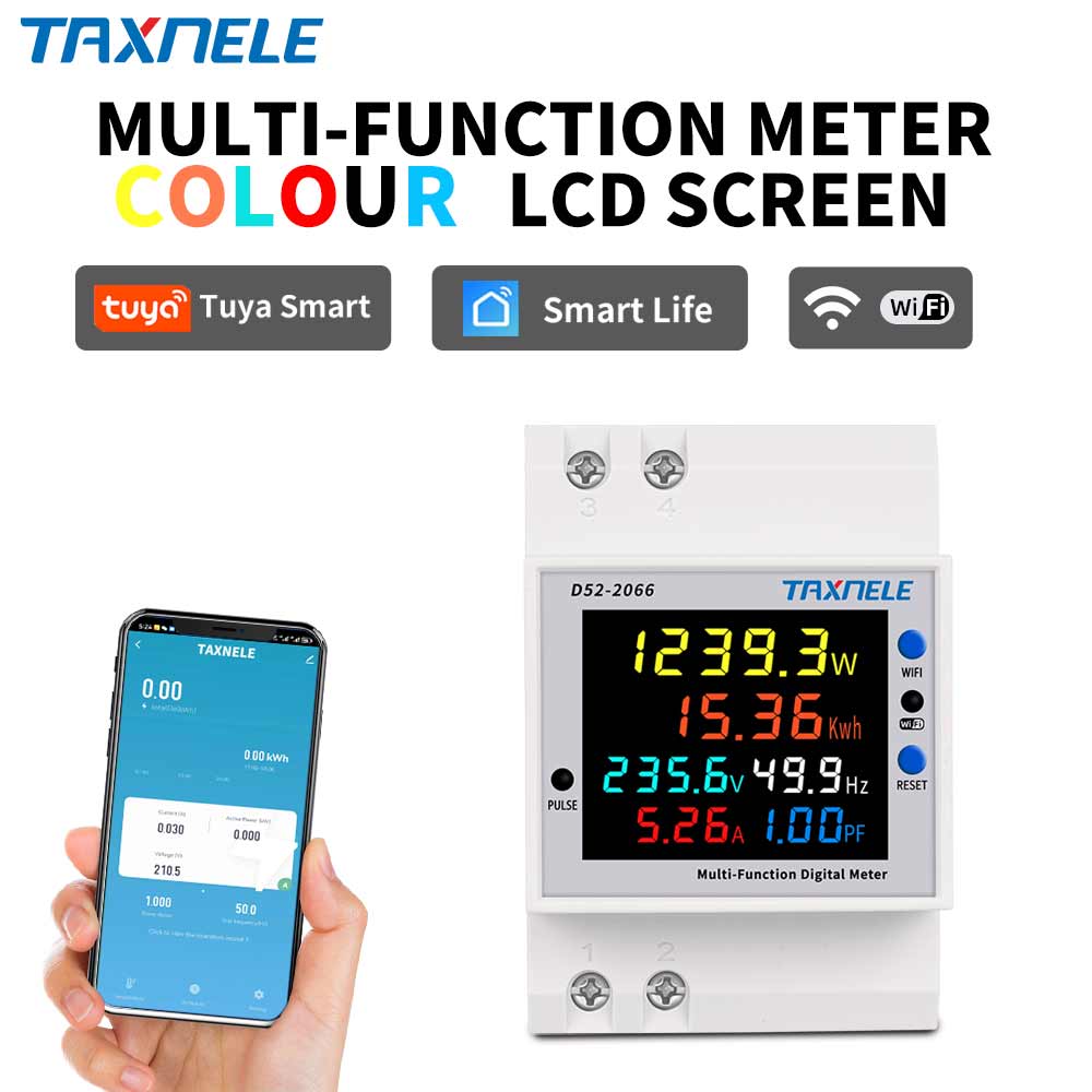 AC monitor 110V 220V 380V 100A Voltage Current Power Factor Active KWH Electric energy Frequency meter VOLT AMPv