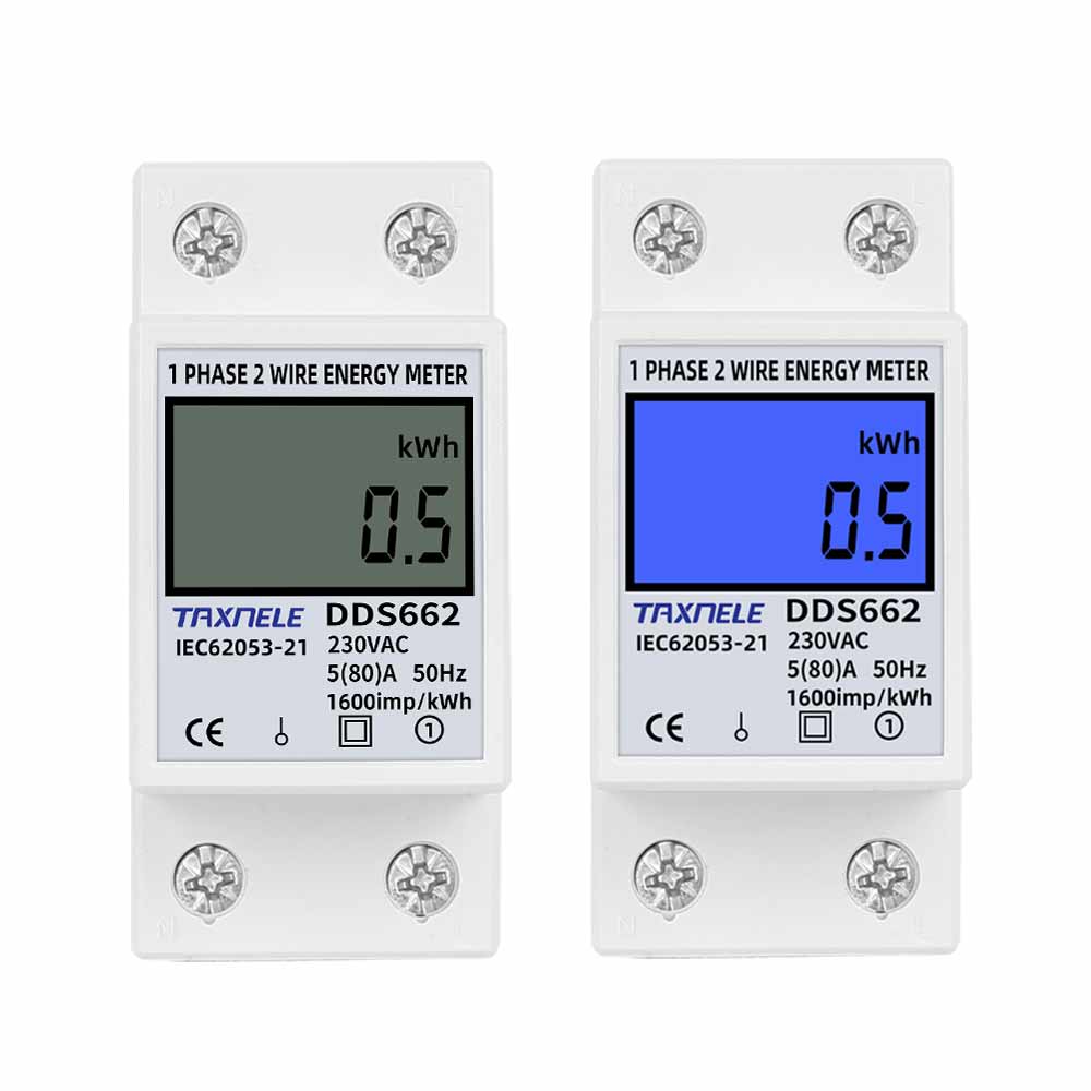 Single Phase Two Wire LCD Digital Display Wattmeter Power Consumption Energy Electric Meter kWh AC 230V 50Hz Electric Din Rail