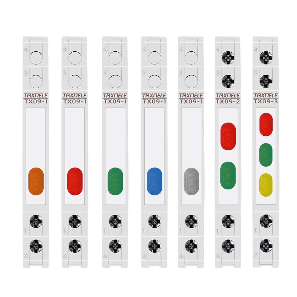 Din Rail Mount LED Signal Lamp AC DC 220V 230V Indicating Pilot Lights Lamp Red Green Blue Orange White 9mm